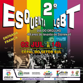 Flyer digital do 2º Esquenta LGBT, 'Dia do orgulho, 48 anos do levante de Stonewall', no Cepal do Setor Sul