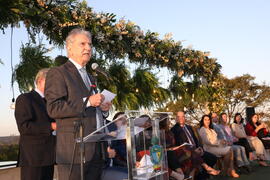 Des. Amaral Wilson de Oliveira, vice-presidente do Tribunal de Justiça do Estado de Goiás, faz pronunciamento no casamento comunitário