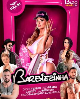 Flyer digital da festa 'Barbiezinha' na Avalon Club