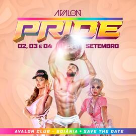 Flyer digital da festa 'Pride' na Avalon Club