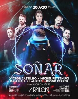 Flyer digital da festa 'Soñar' na Avalon Club