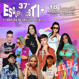 Flyer digital do 37º Esquenta LGBTI+ e 5º Marcha do Orgulho Lésbico