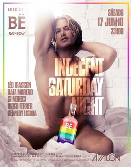 Flyer digital da festa 'Indecent Saturday Night' na Avalon Club