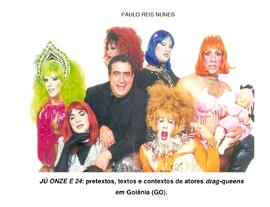 Retrato coletivo de Júlio César Vilela e elenco do espetáculo Jú Onze e 24 retirado da capa de dissertação de Paulo Reis Nunes.