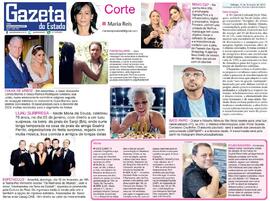 Recorte de jornal da coluna 'Corte' de Maria Reis no Gazeta do Estado que apresenta nota 'Bate-papo' que divulga atividade on-line de Rômulo Vaz com Dr. João Coutinho sobre saúde da comunidade LGBTQIAPN+