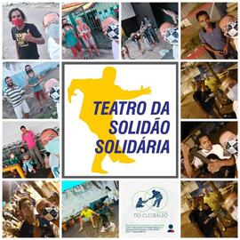Flyer digital de divulgação do 'Teatro Solidão Solidária' de autoria do Rômulo Vaz