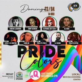 Flyer digital do evento 'Pride Colors' do Circuito Cultural Goiânia de Todas as Cores